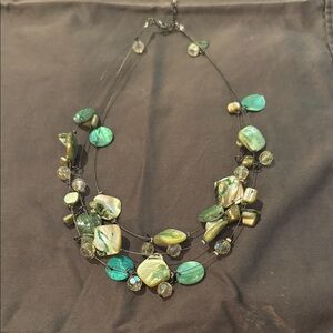 Elegant Multi-Green Beaded Necklace